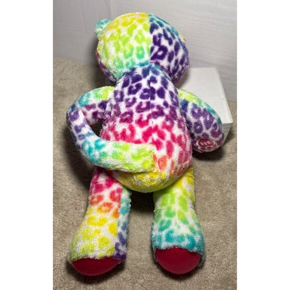 17" Build A Bear Rainbow Tie dye Leopard Kitty Cat Plush Stuffed Animal BAB - Picture 5 of 8